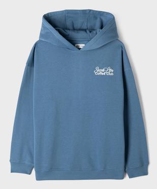 Sweat à capuche avec motif inscription brodée poitrine et dos garçon vue1 - GEMO 4G GARCON - GEMO