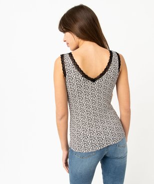 Débardeur femme à motifs et finitions dentelle vue3 - GEMO 4G FEMME - GEMO