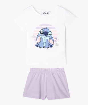 Pyjashort imprimé Stitch à paillettes fille - Disney vue1 - LILO & STITCH - GEMO