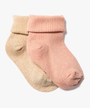 Chaussettes bébé fille en maille côtelée pailletée (lot de 2) vue1 - GEMO (ENFANT) - GEMO