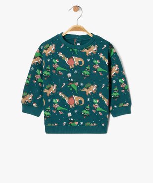 Sweat en molleton doux imprimé Noël bébé garçon vue1 - GEMO(BEBE DEBT) - GEMO