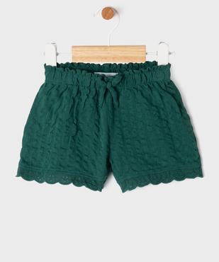 Short en maille gaufrée avec taille élastique bébé fille vue1 - GEMO 4G BEBE - GEMO