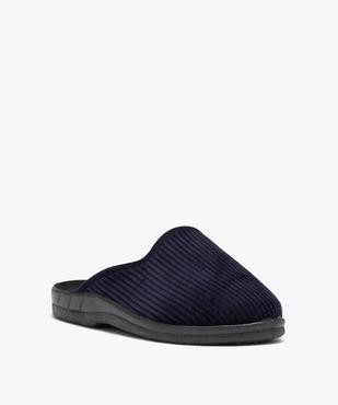 Chaussons homme mules confort dessus en velours côtelé uni vue2 - GEMO(HOMWR HOM) - GEMO