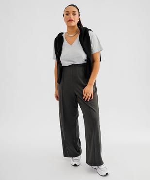 Pull col V en maille fine femme grande taille vue1 - GEMO (G TAILLE) - GEMO