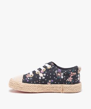 Baskets fille en toile à lacets élastiques et semelle cordelette vue3 - GEMO 4G FILLE - GEMO