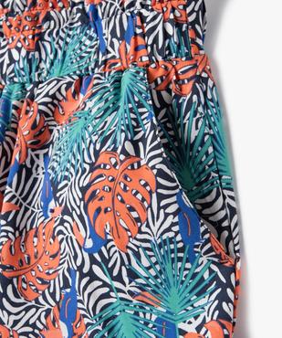 Short imprimé large avec taille élastique froncée fille vue2 - GEMO 4G FILLE - GEMO