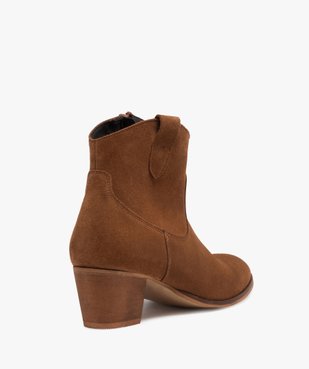 Boots femme à talon dessus cuir uni style western vue4 - GEMO(URBAIN) - GEMO