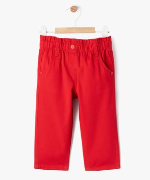 Pantalon en toile de coton à taille froncée bébé fille vue1 - LULU CASTAGNETTE GEMO FOR GOOD - GEMO