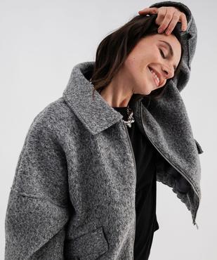 Blouson en maille bouclette chinée femme vue10 - GEMO 4G FEMME - GEMO