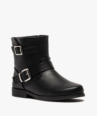 Boots fille unies zippées avec brides à boucle décoratives vue2 - GEMO (ENFANT) - GEMO