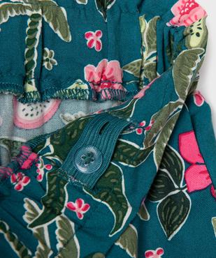 Pantalon fluide à motifs fleuris avec taille ajustable fille vue2 - GEMO 4G FILLE - GEMO