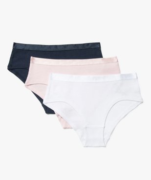 Shorties unis avec ceinture satinée fille (lot de 3) vue1 - GEMO 4G FILLE - GEMO