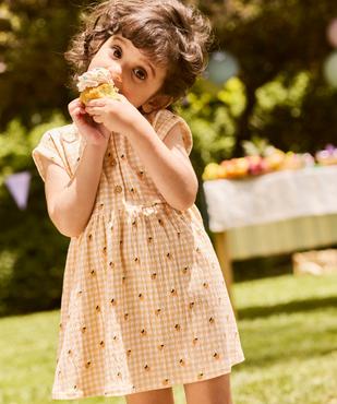 Robe bébé fille avec haut boutonné et jupe large vue1 - GEMO(BEBE DEBT) - GEMO