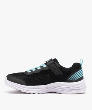 Baskets fille bicolores à paillettes et lacets en ruban élastique - Skechers vue3 - SKECHERS - GEMO