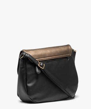 Sac femme besace avec rabat multimatière et pompon vue2 - GEMO (ACCESS) - GEMO
