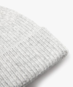 Bonnet en maille côtelée chinée à revers cousu vue2 - GEMO (JUNIOR) - GEMO