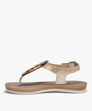 Sandales femme métallisées à bride entre-doigts tressée vue3 - GEMO (CASUAL) - GEMO
