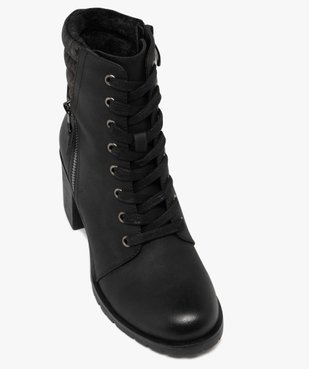 Boots femme à talon avec col matelassé et pailleté à motifs vue5 - GEMO(URBAIN) - GEMO