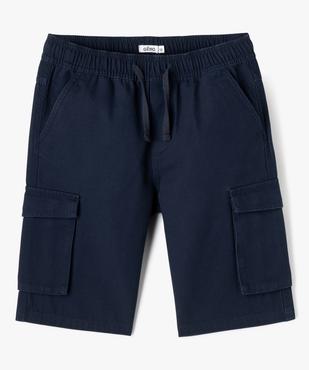 Bermuda cargo regular en coton avec taille ajustable garçon vue1 - GEMO (JUNIOR) - GEMO