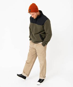 Sweat en polaire avec empiècements nylon homme vue5 - GEMO (HOMME) - GEMO