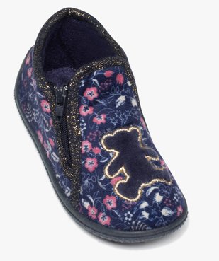 Chaussons bébé fille en velours imprimé fleurs - Lulu Castagnette vue5 - LULU CASTAGNETT - GEMO