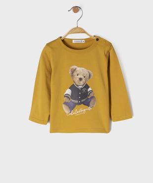 Tee-shirt manches longues avec motif ourson bébé garçon - LuluCastagnette vue1 - LULU CASTAGNETTE GEMO FOR GOOD - GEMO