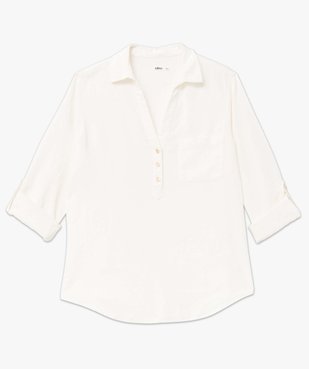 Chemise femme avec col boutonné contenant du lin vue4 - GEMO 4G FEMME - GEMO