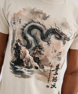 Tee-shirt manches courtes imprimé devant et dos homme - apoh London vue2 - HOKUSAI - GEMO