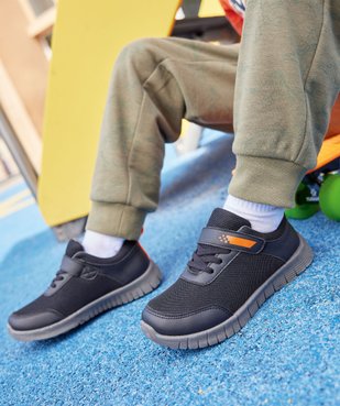 Baskets garçon unies en mesh avec scratch vue1 - PREMIER PRIX BY GEMO - GEMO