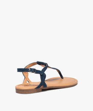 Sandales femme à talon plat et bride entre-doigts vue4 - GEMO (CASUAL) - GEMO