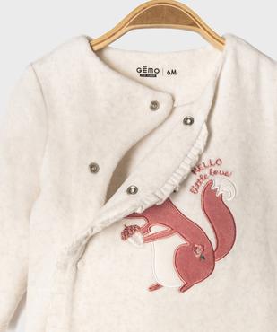 Pyjama en velours ouverture devant avec motif bébé vue2 - GEMO 4G BEBE - GEMO