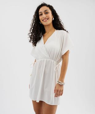 Robe de plage ample et fluide à col cache-cœur vue4 - GEMO 4G FEMME - GEMO