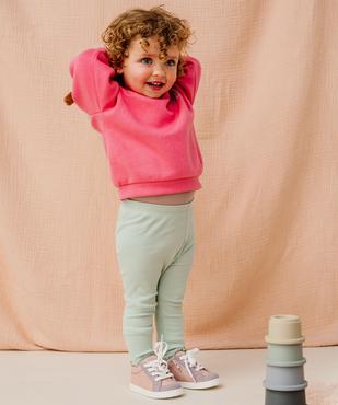 Legging en maille côtelée et finitions froncées bébé fille vue4 - GEMO 4G BEBE - GEMO