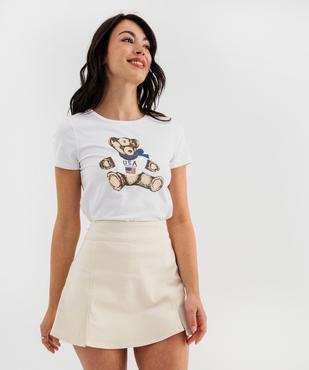 Tee-shirt manches courtes en coton stretch imprimé fille - LuluCastagnette X Alizée vue2 - LULU CASTAGNETTE G4G D - GEMO