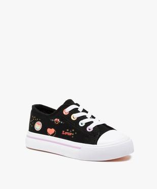 Tennis fille en toile imprimée fermeture lacets élastiques vue2 - GEMO 4G FILLE - GEMO