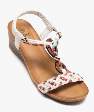 Sandales femme compensées avec bride talon élastique et bijou fantaisie vue5 - GEMO(URBAIN) - GEMO