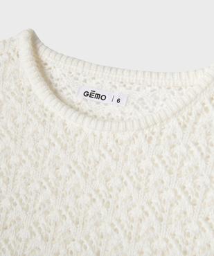 Pull en maille ajourée avec finitions dentelées fille vue3 - GEMO (ENFANT) - GEMO