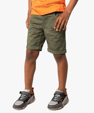 Bermuda en coton twill imprimé à revers garçon vue1 - GEMO 4G GARCON - GEMO
