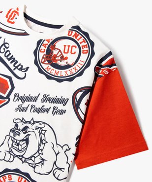 Tee-shirt manches courtes imprimé football américain garçon - Camps United vue3 - CAMPS G4G - GEMO