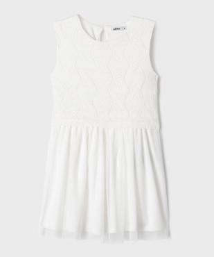 Robe de cérémonie en dentelle et tulle fille vue1 - GEMO (ENFANT) - GEMO