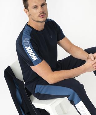 Tee-shirt manches courtes contrastantes homme vue1 - GEMO (HOMME) - GEMO