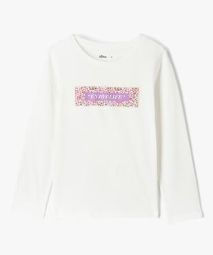 Tee-shirt fille à manches longues avec motif sur le buste vue1 - GEMO (ENFANT) - GEMO