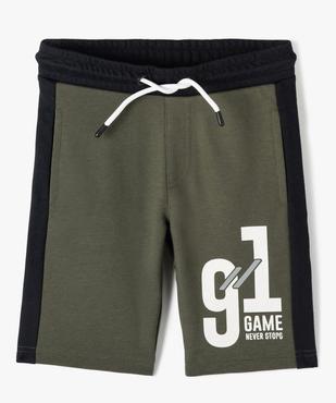 Bermuda garçon en maille bicolore à taille élastiquée vue1 - GEMO (ENFANT) - GEMO