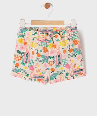 Short en viscose imprimée léger et fluide bébé fille vue1 - GEMO(BEBE DEBT) - GEMO