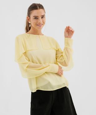Blouse manches longues en voile avec col fantaisie femme vue2 - GEMO(FEMME PAP) - GEMO