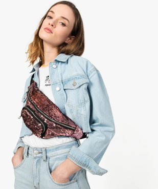 Sac banane femme avec sequins brodés vue1 - GEMO (ACCESS) - GEMO