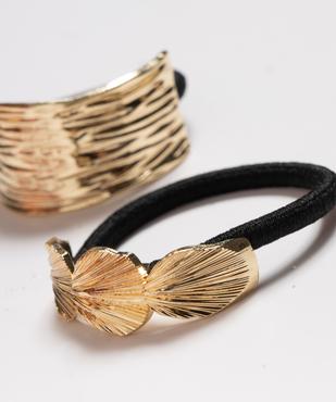 Elastiques cheveux avec bijou en métal (lot de 2) vue2 - GEMO (ACCESS) - GEMO