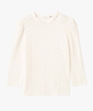 Tee-shirt femme à manches longues en maille texturée vue4 - GEMO(FEMME PAP) - GEMO
