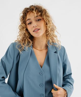 Veste blazer coupe droite fermeture un bouton femme vue2 - GEMO(FEMME PAP) - GEMO