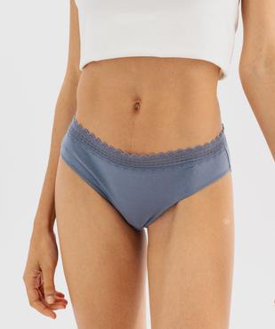 Culotte en coton stretch à ceinture dentelle élastique femme (lot de 2) vue3 - GEMO 4G FEMME - GEMO